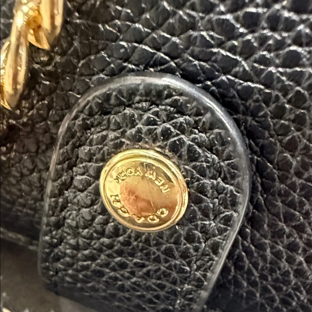 Coach Black Leather Wallet on Chain